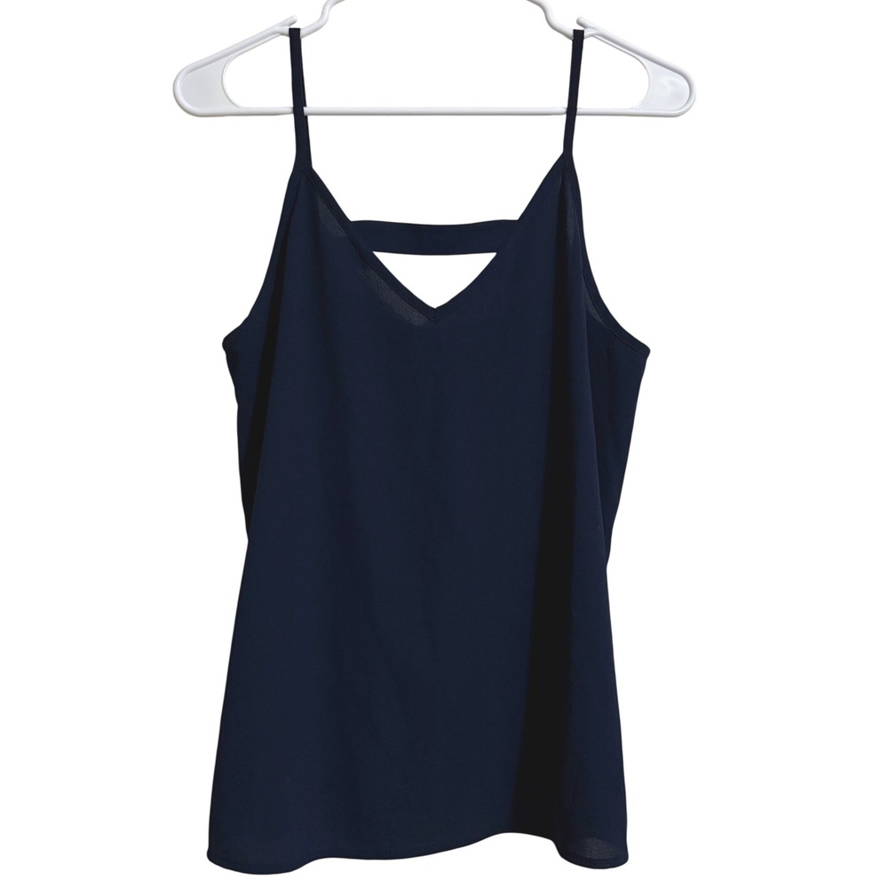 Mary & Mabel Navy Blue V-Neck‎ Camisole Adjustable Straps Size Small NWT